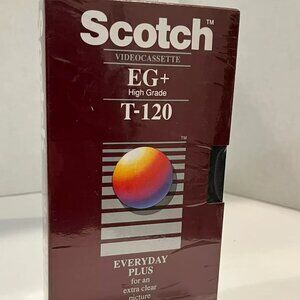 Scotch Videocasette EG+ High Grade T120 Blank VHS Tape, New Sealed
